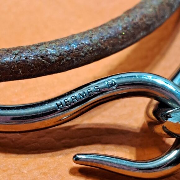 Hermès Leather Silver Hook Bracelet/Necklace Choker - Picture 15 of 15